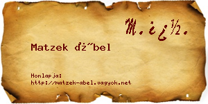 Matzek Ábel névjegykártya