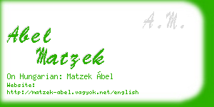 abel matzek business card