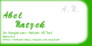 abel matzek business card